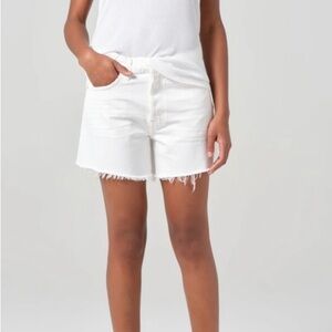 Agolde Parker Long Shorts Panna Cotta White W27  Like New